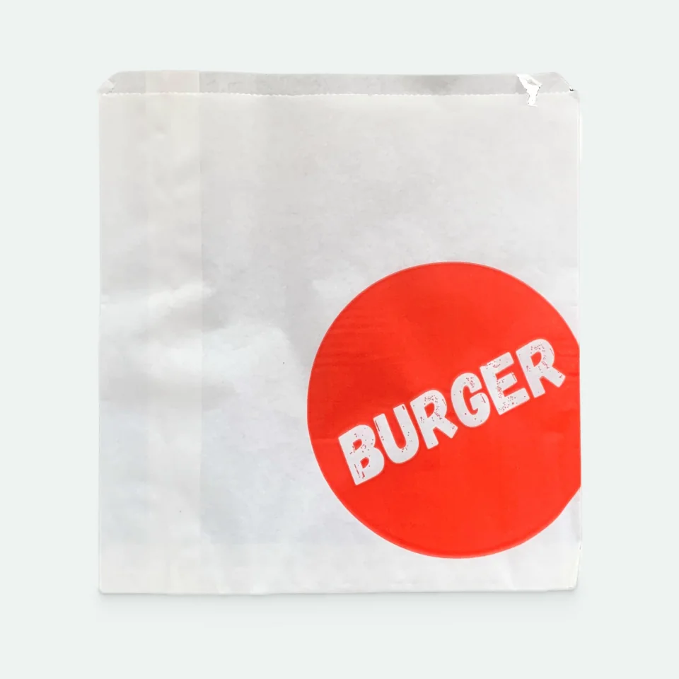 Sacchetto per hamburger stampato all'ingrosso al kg, bianco: Altra vista