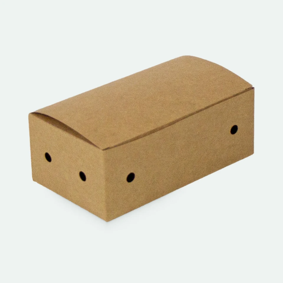 Scatola menu per hamburger personalizzata, pieghevole con fondo a incastro, kraft: Altra vista
