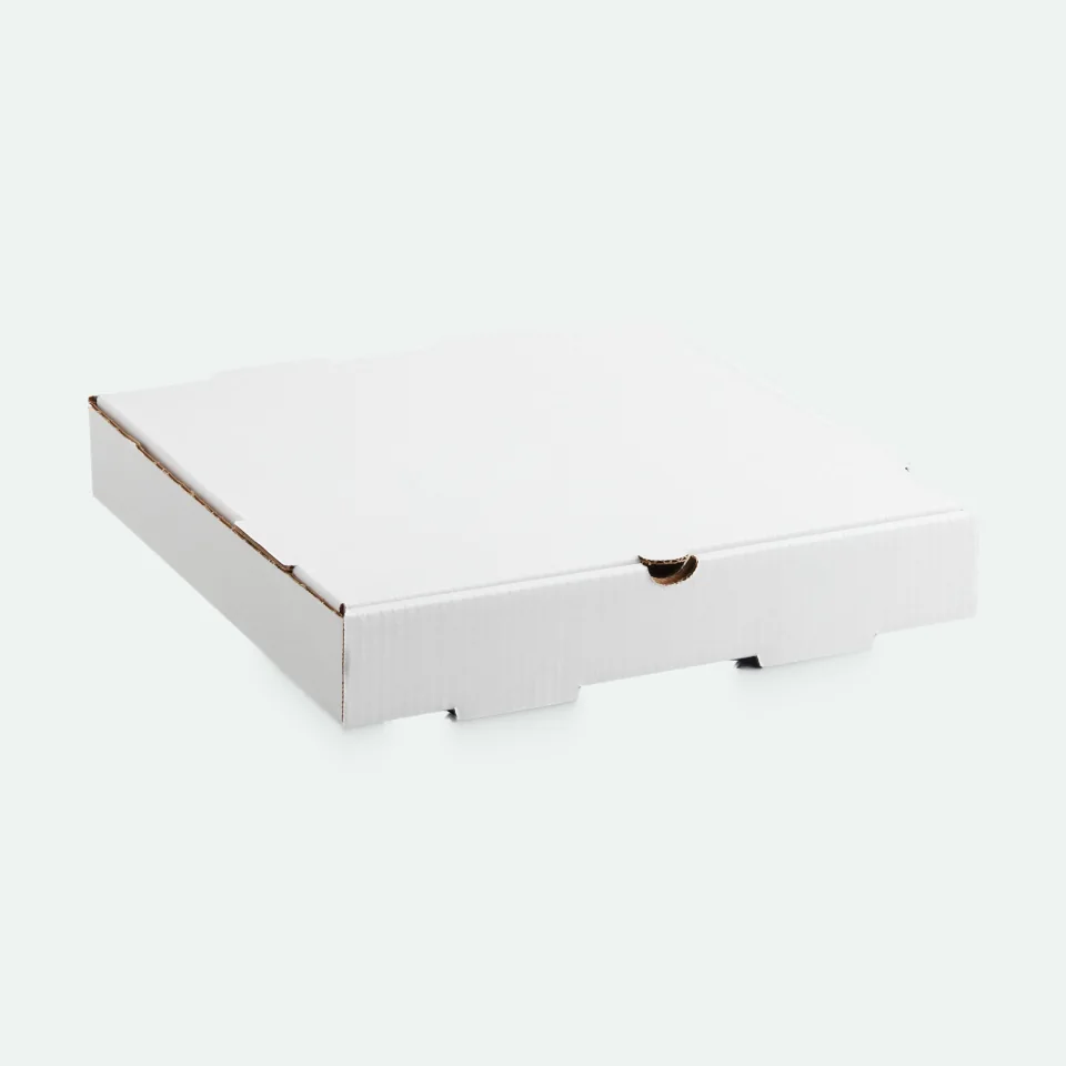 Cartone pizza personalizzato con stampa digitale, ondulato bianco onda E: Altra vista