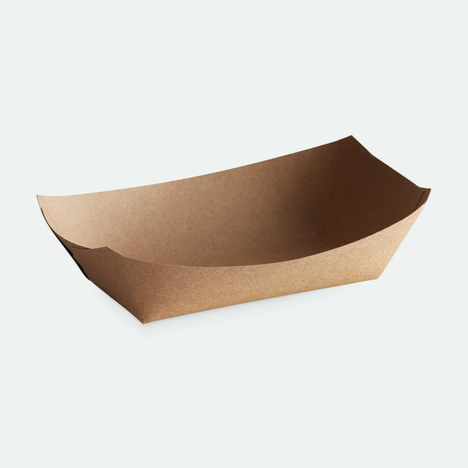 Vaschetta per alimenti in carta kraft personalizzata, modello standard: Altra vista